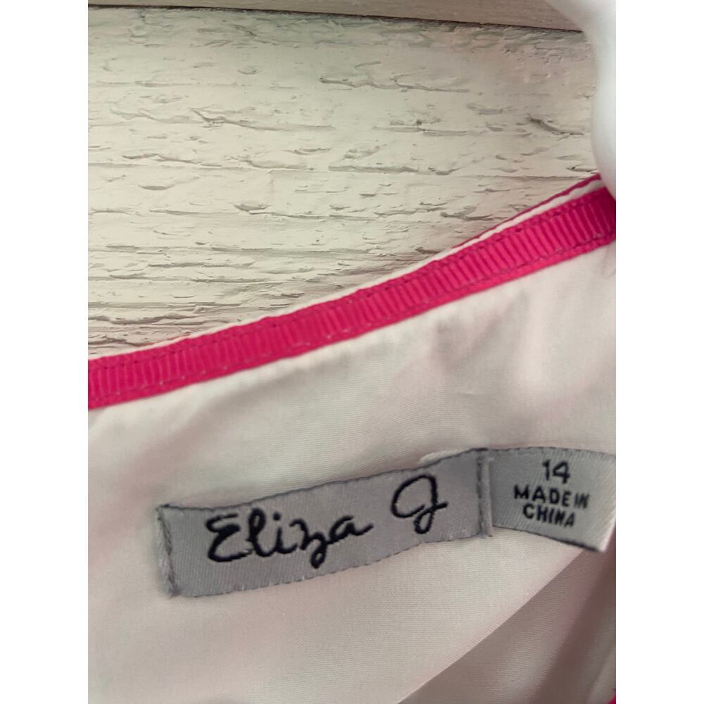 Eliza J Pink Geometric Shift Dress Size 14 3/4 Sleeve Back Zip - Picture 3 of 4